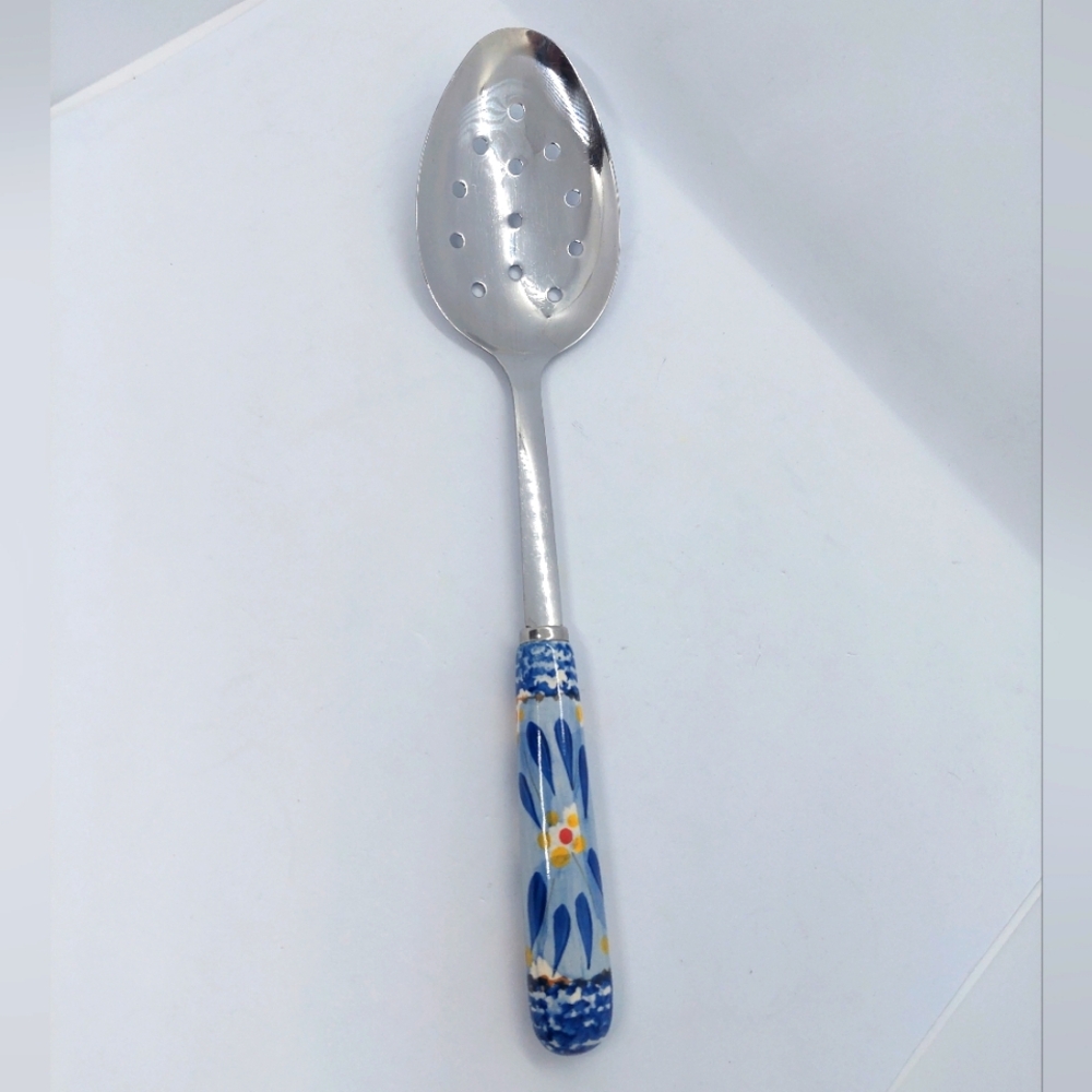 Temptations By Tara Old World Blue Cooking Serving Spoon 12.5"